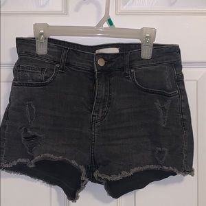 Black ripped shorts